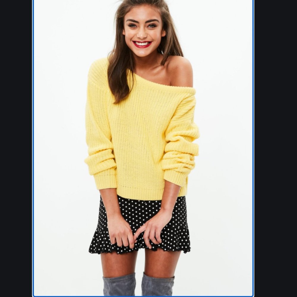 Yellow Off-the-Shoulder Sweater